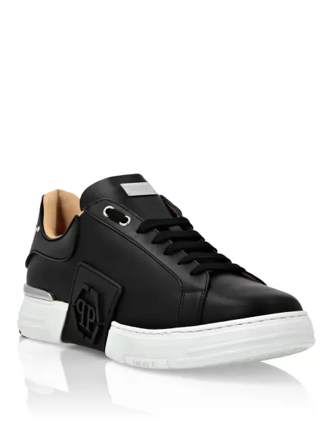 Lo-Top Sneakers Phantom Kick$ Leather Hexagon Precio Reducido Sneakers De Caña Baja Black / White Hombre Philipp Plein