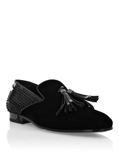 Hombre Velvet & Patent Leather  Loafers Studs Black Loafers & Mocasines Philipp Plein Productos Recomendados