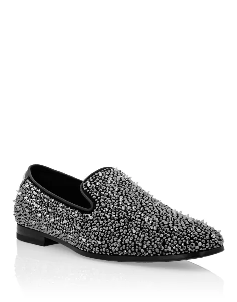 Moccasin Studs Hombre Loafers & Mocasines Black/Silver Venta Philipp Plein