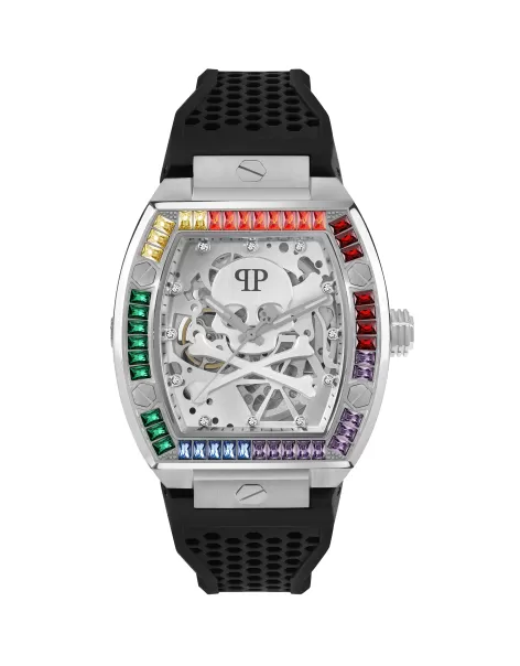 Black/Silver Relojes The $Keleton Watch Philipp Plein Hombre Novedad