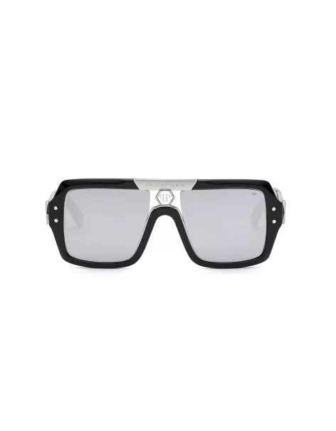 Sunglasses Square Innovación Gafas De Sol Hombre Black/Silver Philipp Plein
