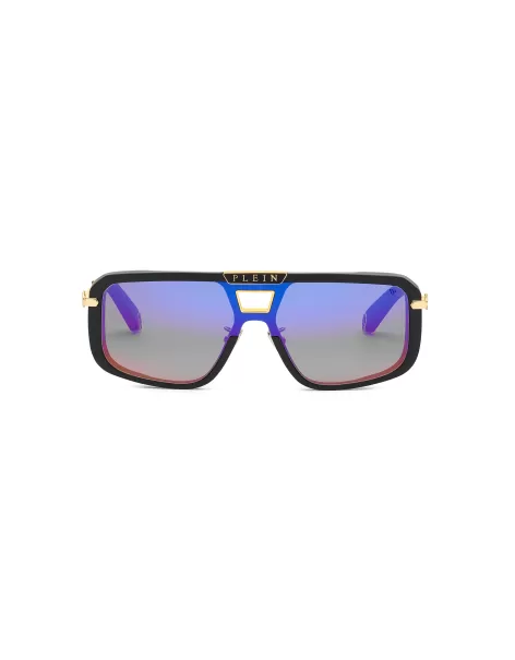 Sunglasses Rectangular Plein Legacy + Nft Hombre Rebaja Gafas De Sol Philipp Plein Black/Silver