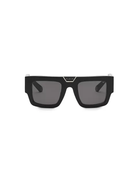 Hombre Black/Nickel Exclusivo Philipp Plein Gafas De Sol Sunglasses Square