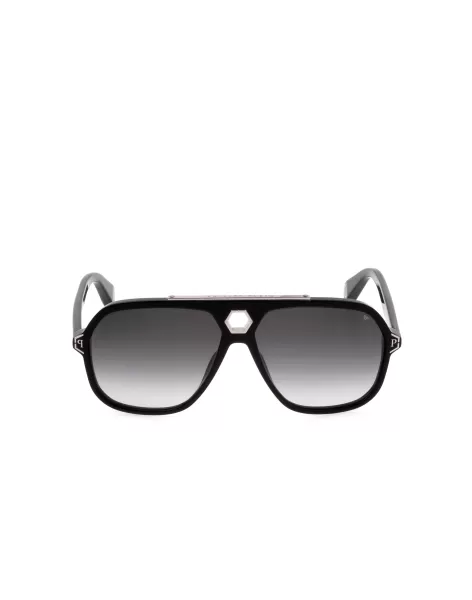 Black Philipp Plein Sunglasses Plein Urban Vega  Hexagon Hombre 2024 Gafas De Sol