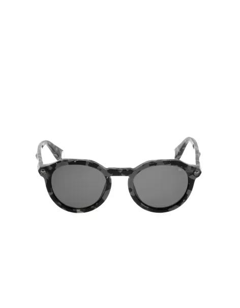 Grey / Black Avanzado Philipp Plein Gafas De Sol Sunglasses Plein Globetrott  Hexagon Hombre
