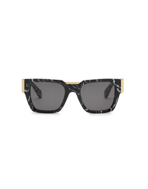 Sunglasses Square Hombre Gafas De Sol Philipp Plein Black Marble Precio De Descuento