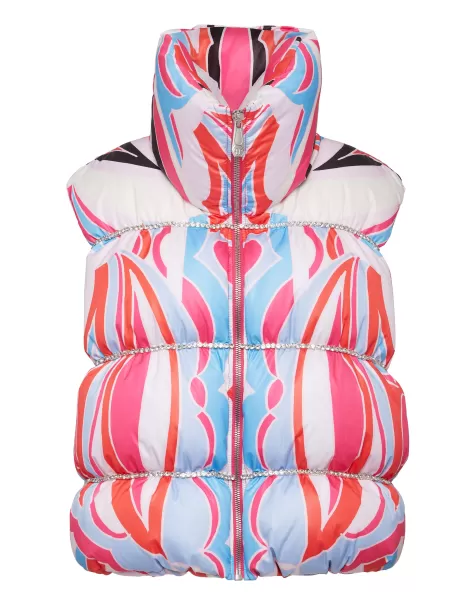 Fuxia Ropa Exterior Comprar Mujer Nylon Vest Colorful Circus Philipp Plein