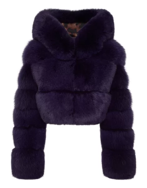 Mujer Piel & Abrigos Philipp Plein Purple Real Fur Short Jacket Productos Recomendados