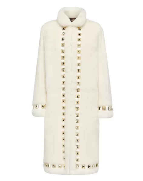 Piel & Abrigos White Long Fur Mink Coat Mejor Precio Philipp Plein Mujer