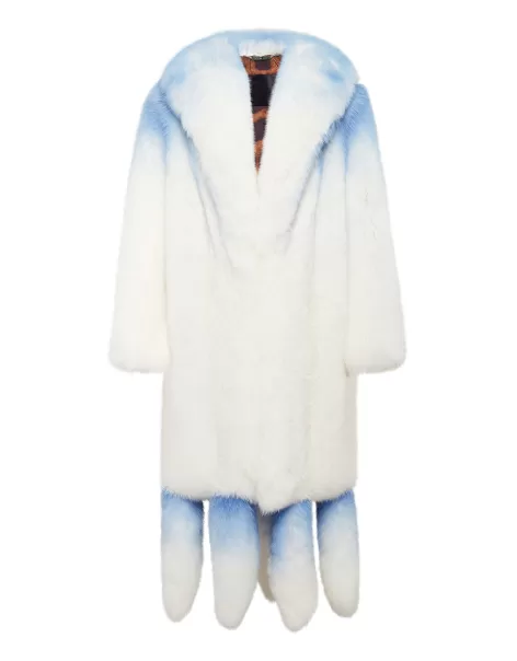 Piel & Abrigos Vender Mujer Philipp Plein Long Silver Fox Coat Multicolor