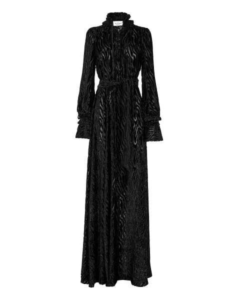 Black Philipp Plein Precio De La Actividad Mujer Chiffon Gipsy Dress Vestidos