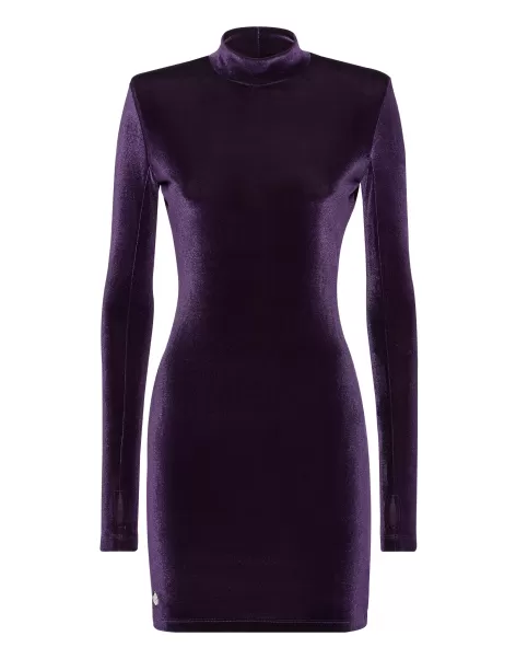 Mini Dress Ls Basic Vestidos Oferta Philipp Plein Mujer Purple