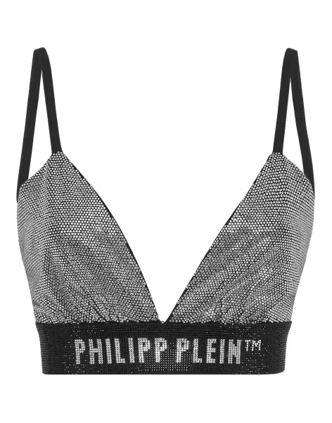 Descuento White Philipp Plein Bra Stones Tops Mujer