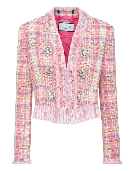 Bolero Tweed Rose / Pink Blazers Philipp Plein Promoción Mujer