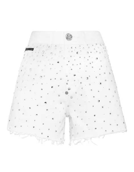 Summer Snow Denim Hot Pants Crystal Rain Exclusivo Mujer Denim Philipp Plein