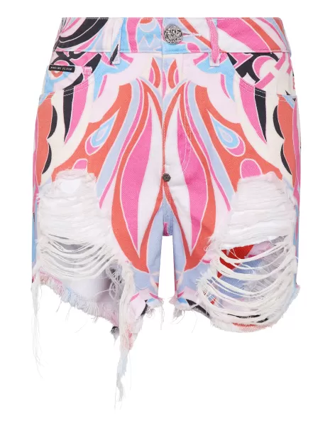 Mujer Descuento Denim Hot Pants Colorful Circus Summer Snow Philipp Plein