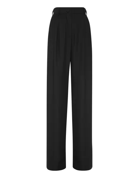Pantalones & Shorts Black Philipp Plein Mujer Exclusivo Cady Basic Trousers Man Fit