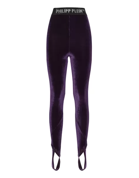 Philipp Plein Leggings Crystal Mujer Pantalones & Shorts Promoción Purple
