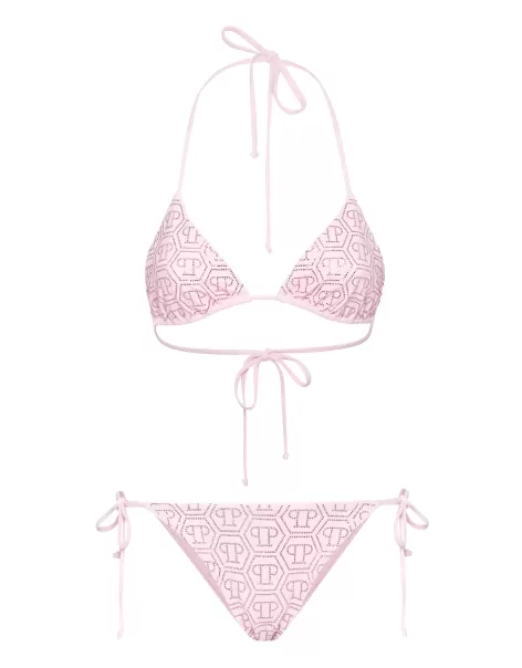 Rose / Pink Trajes De Baño Disponible Mujer Philipp Plein Bikini Monogram With Crystals