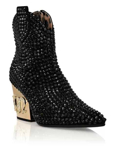 Productos Recomendados Philipp Plein Botas & Botines Cowboy Mid-Heel Boots  Gothic Plein With Crystals Black Mujer
