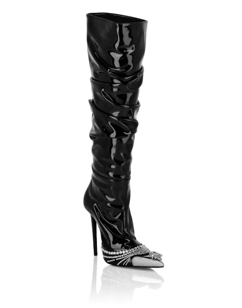 Black En Línea Patent Leather Boots Hi-Heels Botas & Botines Philipp Plein Mujer