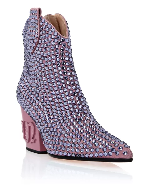 Mujer Lilac Popularidad Botas & Botines Cowboy Boots Mid Heels Crystal Philipp Plein
