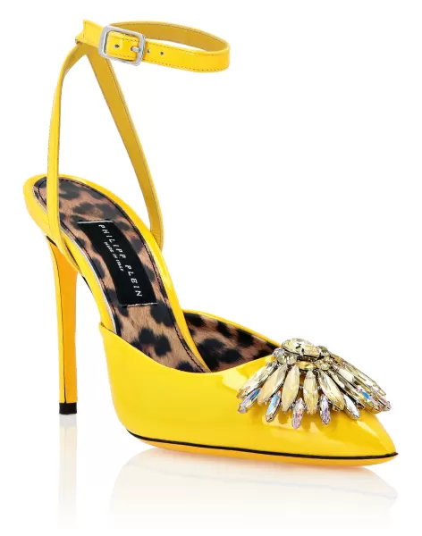 Philipp Plein Mujer Zapatos Yellow Elegante Broche Slingback