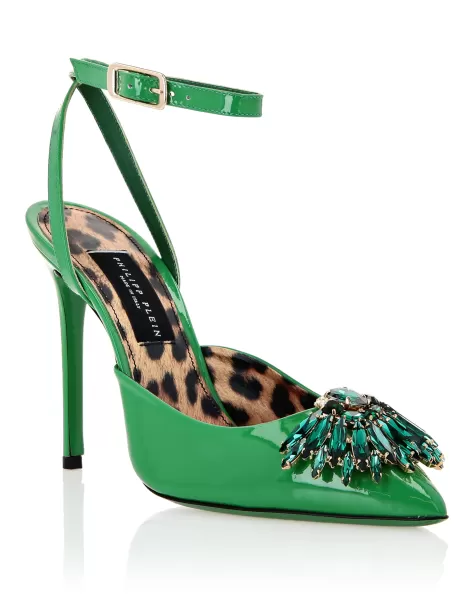 Broche Slingback Zapatos Philipp Plein Green Mujer Exclusivo