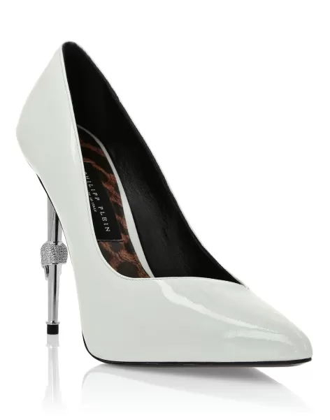 Patent Leather Decollete Hi-Heels White Calidad Mujer Philipp Plein Zapatos