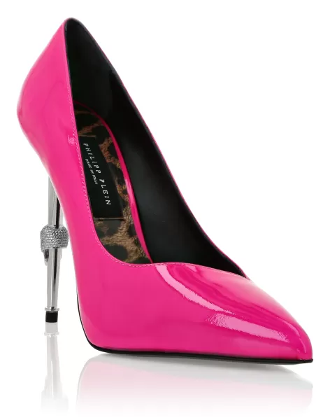 Philipp Plein Patent Leather Decollete Hi-Heels Fuxia Zapatos Oferta Especial Mujer