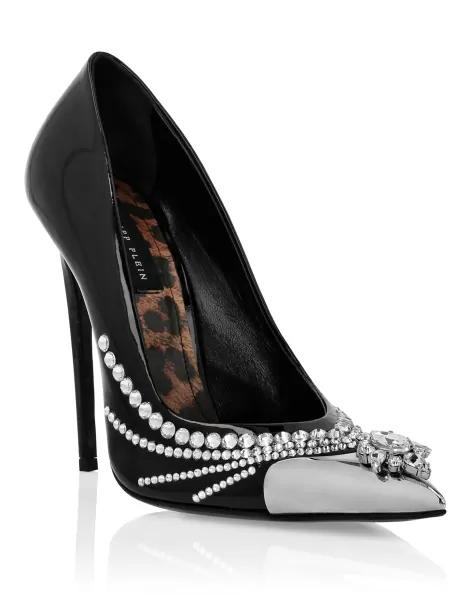 Zapatos Mujer Black Estilo Philipp Plein Patent Leather Decollete Hi-Heels