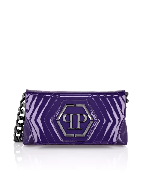 Patent Leather Small Shoulder Bag Stones Promoción Mujer Bolsos De Hombro Y Bandoleras Purple Philipp Plein
