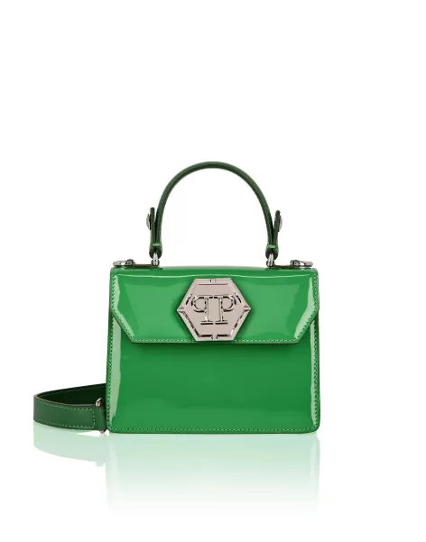 Descuento Philipp Plein Green Mujer Small Handbag Superheroine Patent Leather Totes