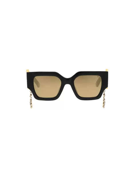 Sunglasses Square Exclusive Black / Gold Philipp Plein Mujer Más Vendido Gafas De Sol