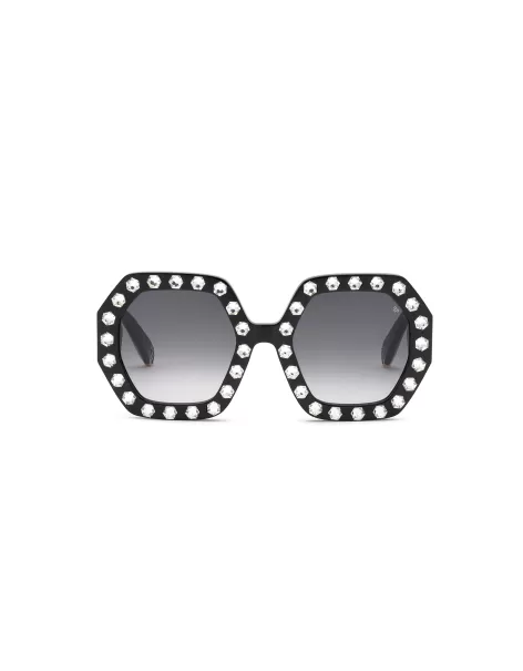 Mujer Gafas De Sol Philipp Plein Sunglasses Butterfly Plein First Lady Exclusive Precio De Promoción Black/Silver