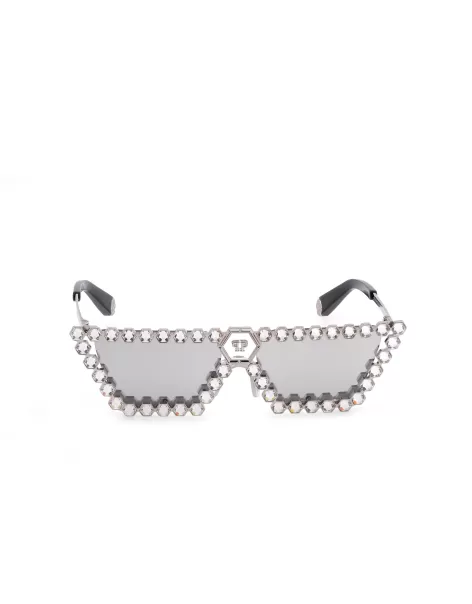 Philipp Plein Mujer Sunglasses Plein Crystal Lush With Crystals Barato Silver Gafas De Sol