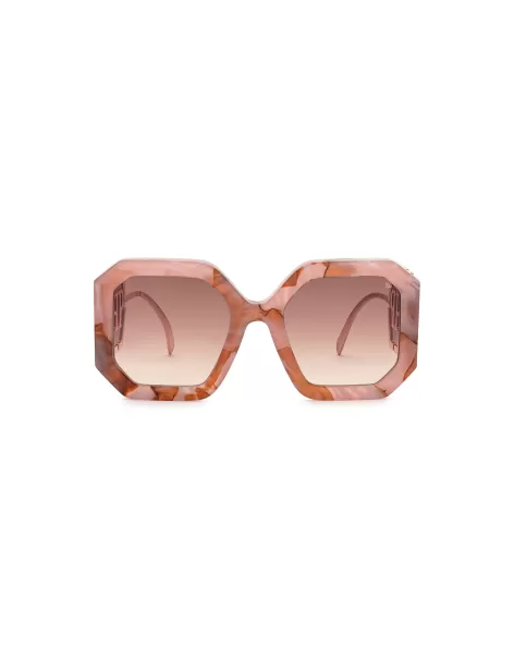 Philipp Plein Rose / Pink Sunglasses Square Oversize Plein Diva Mujer Gafas De Sol Pago Seguro