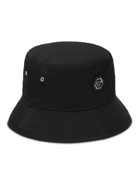 Gorras & Gorras De Béisbol Mujer Liquidación Black Philipp Plein Bucket Hat Gothic Plein