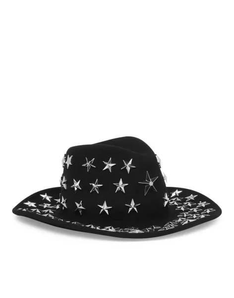 Philipp Plein Mujer Hat Star Studs Recomendar Gorras & Gorras De Béisbol Black