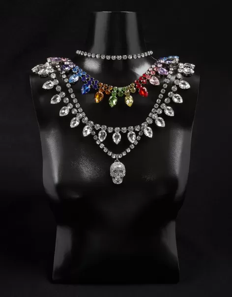 Philipp Plein Garantizado Mujer Relojes & Joyas Crystal+Multicolor Necklaces Skull
