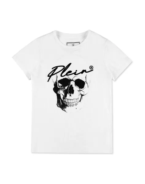Promoción Niños White T-Shirt Short Sleeve Philipp Plein Ropa