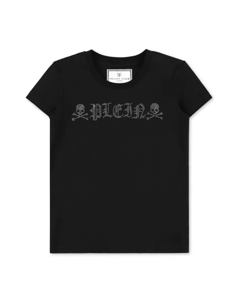 Philipp Plein T-Shirt Short Sleeve Niños Black Ultimo Modelo Ropa