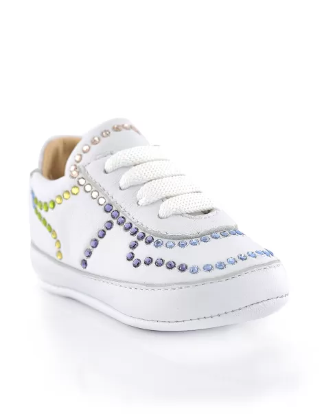 Niños Newborn Sneakers Lace Multicolor Crystal Crystal Philipp Plein White Asegurar Calzado